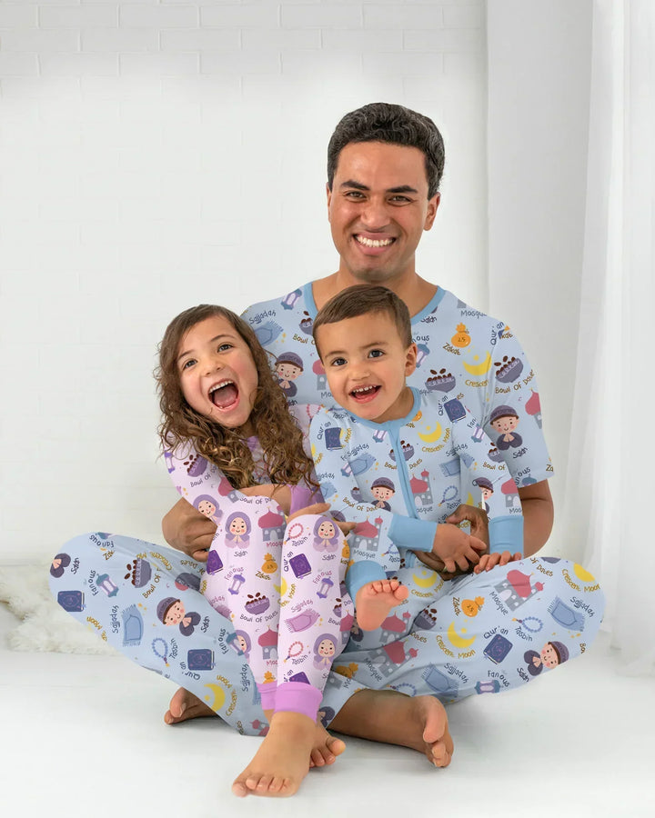 Zweiteiliges Langarm-Pyjama-Set mit Sommerfrüchten