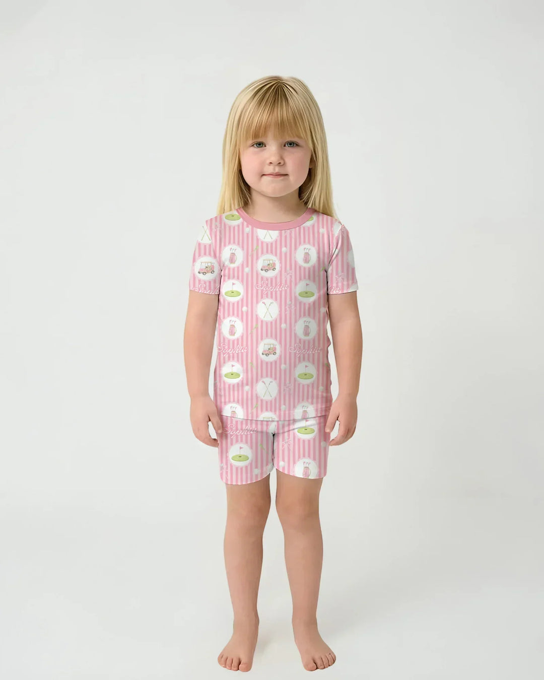 Zweiteiliges Pyjama-Set mit kurzen Ärmeln und Shorts im Sommer-Design