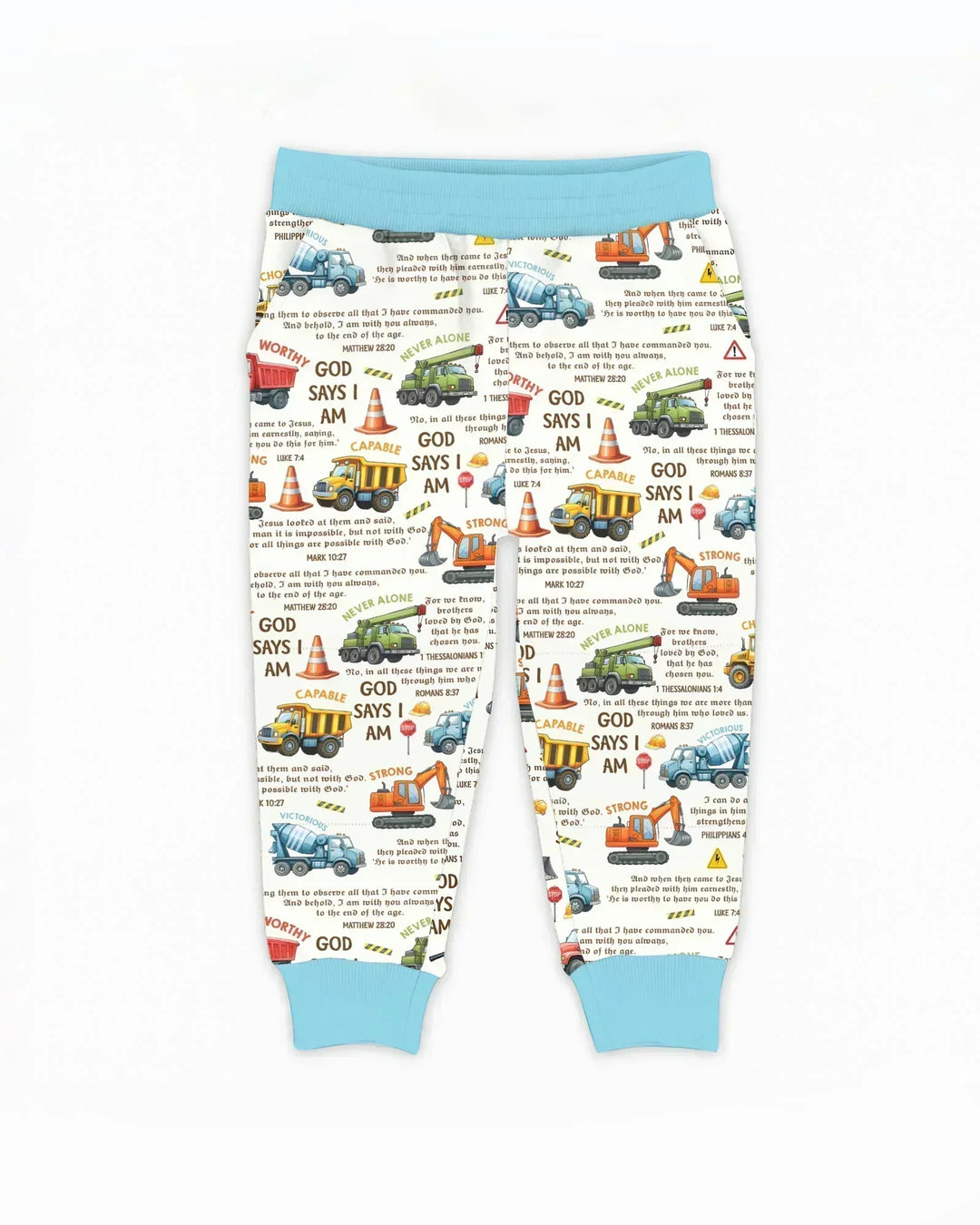 Bible Verse Construction Trucks Bamboo Jogger