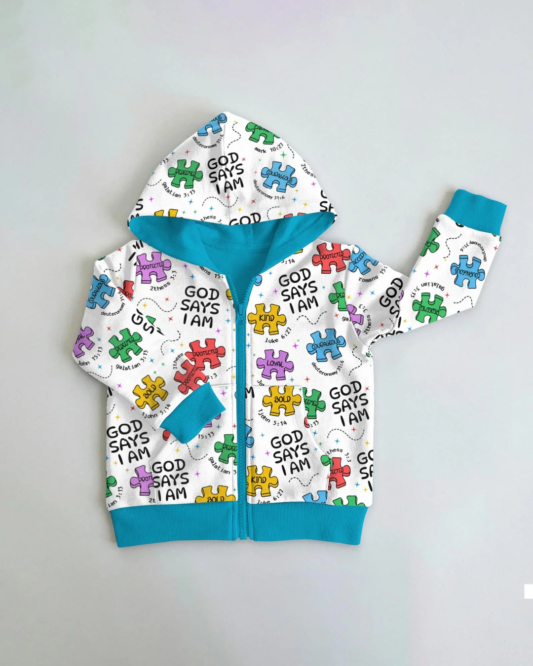 All Pieces Belong Bambus-Kapuzenjacke mit Reißverschluss