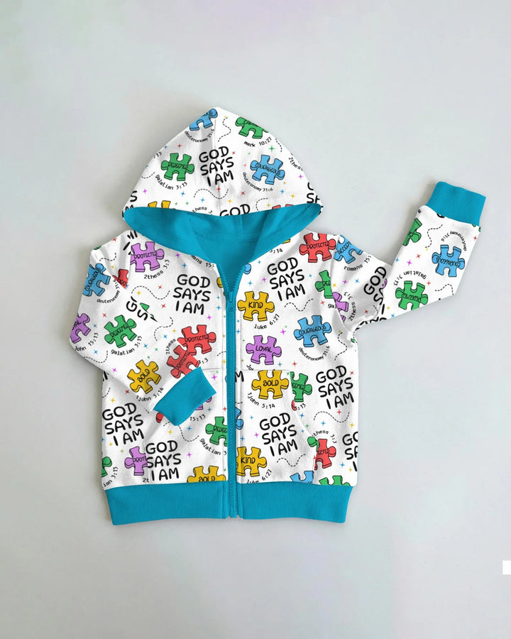 All Pieces Belong Bambus-Kapuzenjacke mit Reißverschluss