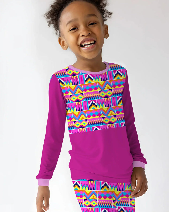 Zweiteiliges Langarm-Pyjama-Set mit Sommerfrüchten