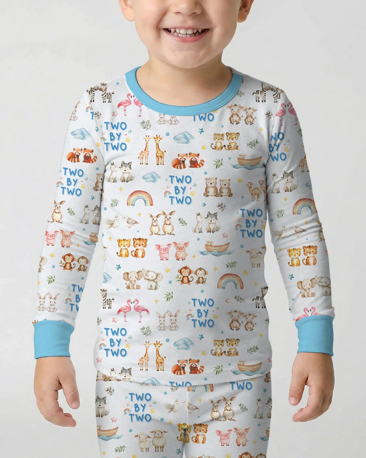 Zweiteiliges Langarm-Pyjama-Set mit Sommerfrüchten