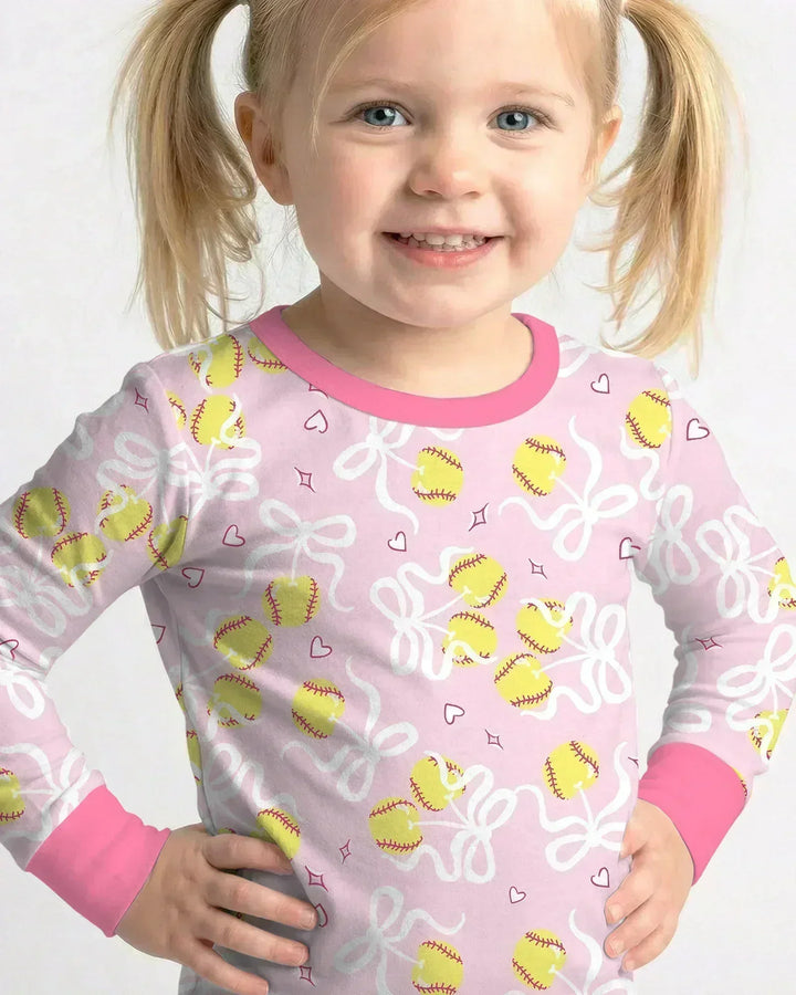 Zweiteiliges Langarm-Pyjama-Set mit Sommerfrüchten