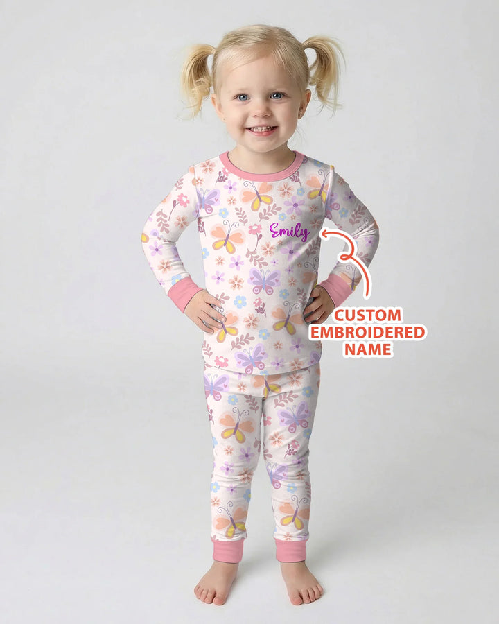 Zweiteiliges Langarm-Pyjama-Set mit Sommerfrüchten