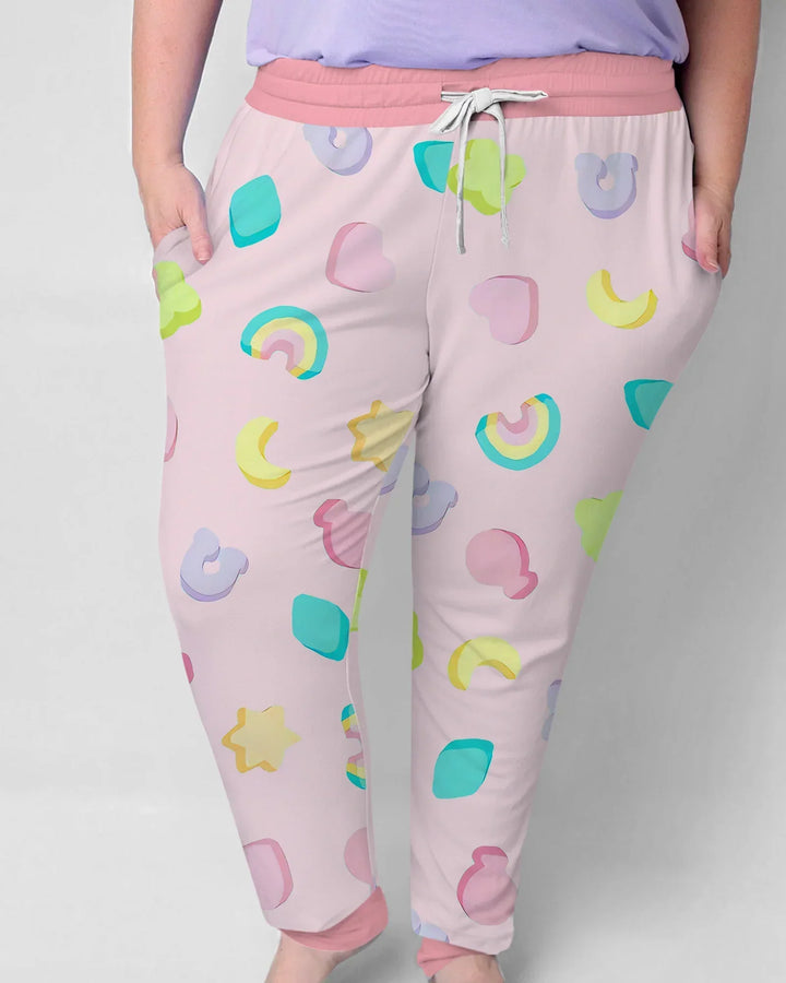 Pastell Lucky Charms Bambus Pyjama Set für Damen mit Streumuster