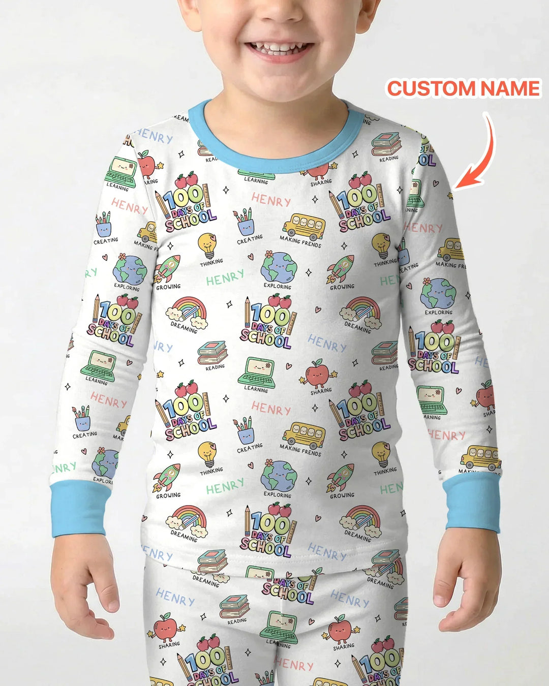 Zweiteiliges Langarm-Pyjama-Set mit Sommerfrüchten