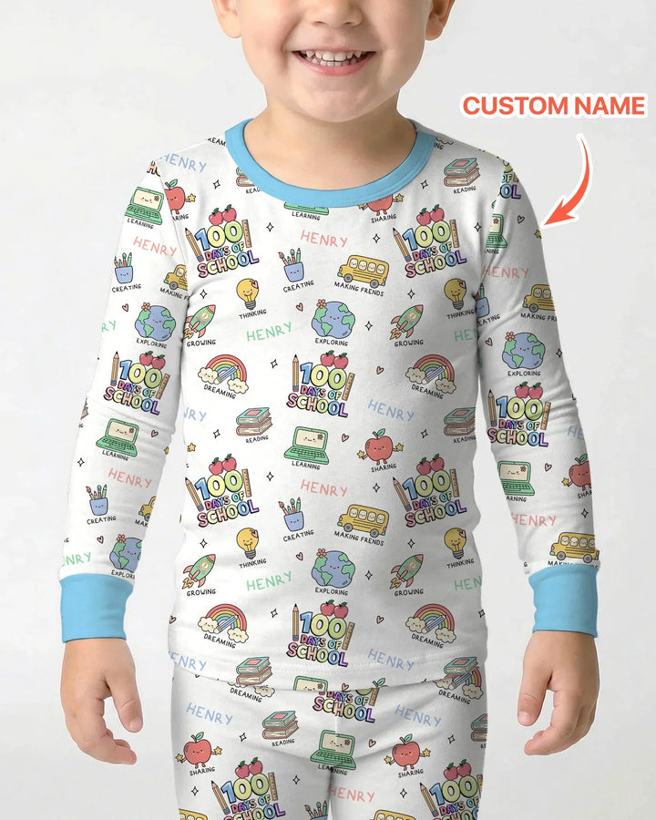 Zweiteiliges Langarm-Pyjama-Set mit Sommerfrüchten