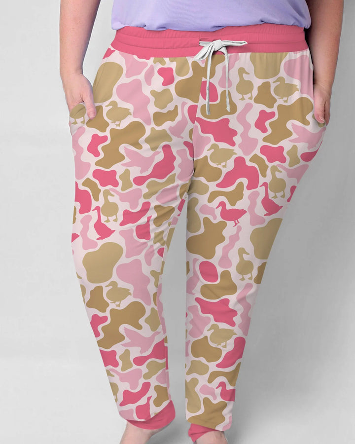 Mallard-Entenjagd-Tarnmuster-Pyjama-Set für Damen aus Bambus
