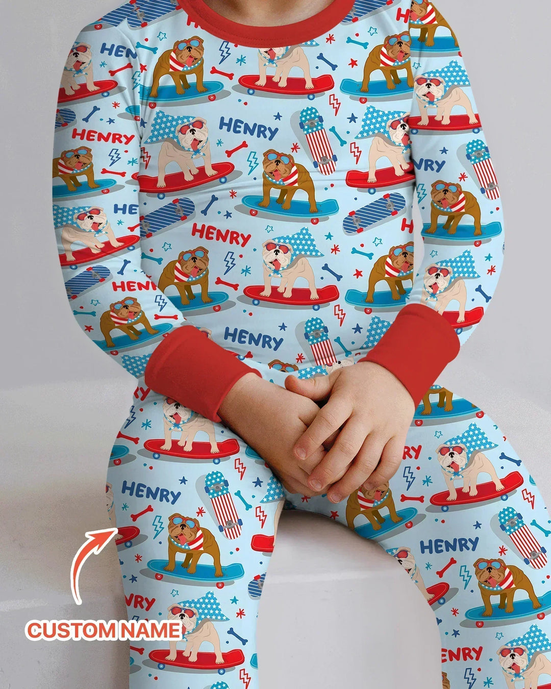 Zweiteiliges Langarm-Pyjama-Set mit Sommerfrüchten