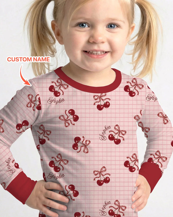 Zweiteiliges Langarm-Pyjama-Set mit Sommerfrüchten