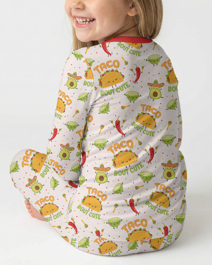 Funny Taco Bamboo Two Piece Long Sleeve Pajama Set