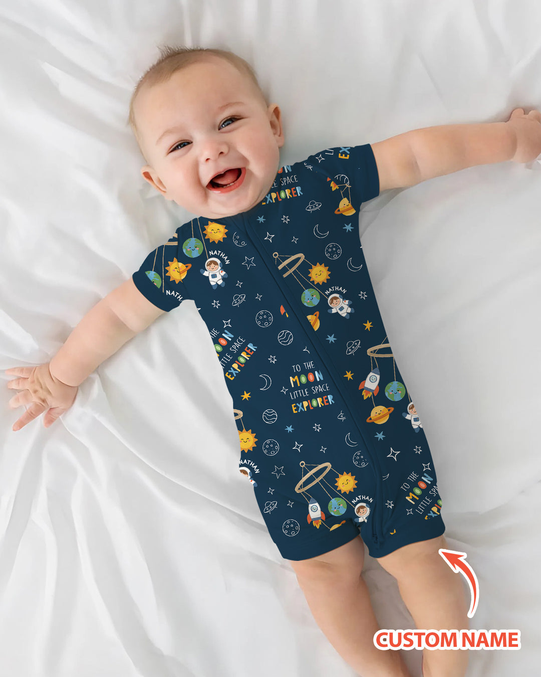 Little Astronaut Big Dream Bamboo Shorty Zippy