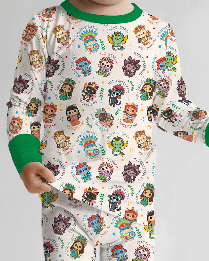 Michi Fiesta Azteca Bamboo Two Piece Long Sleeve Pajama Set