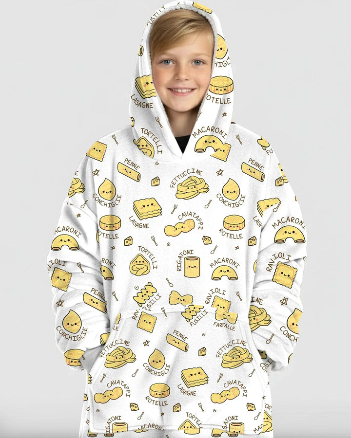 Kawaii Pasta Tragbarer Bambus-Deckenhoodie