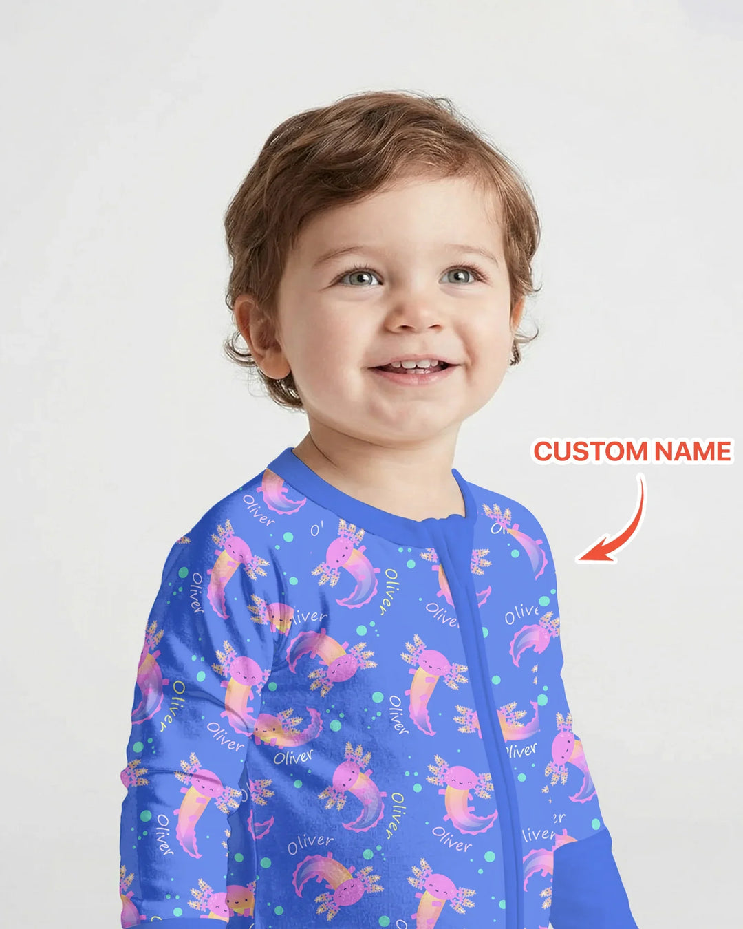 Axolotl Glow Custom Name Bamboo Convertible Zippy