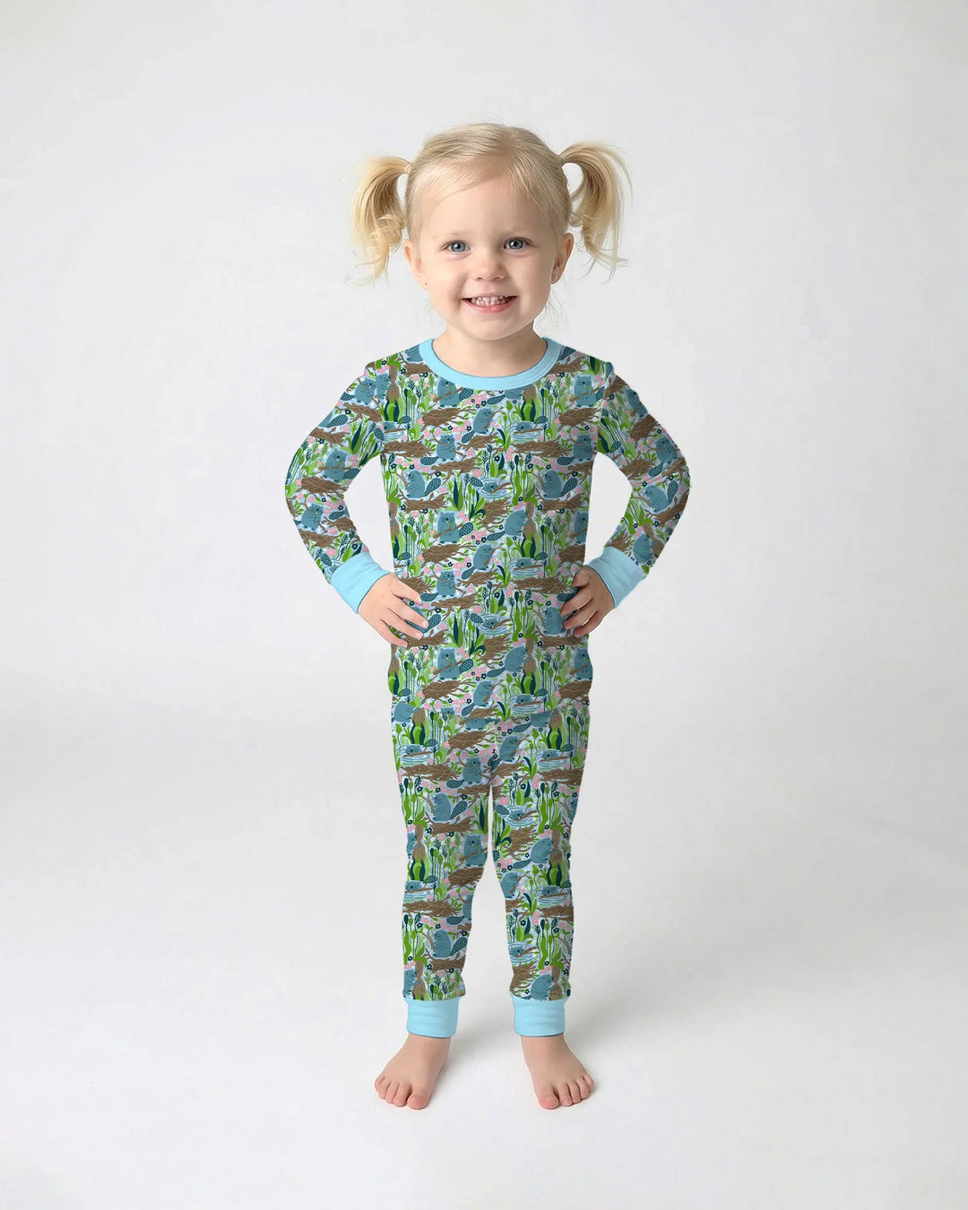 Little Dam Builders Bamboo Two Piece Long Sleeve Pajama Set