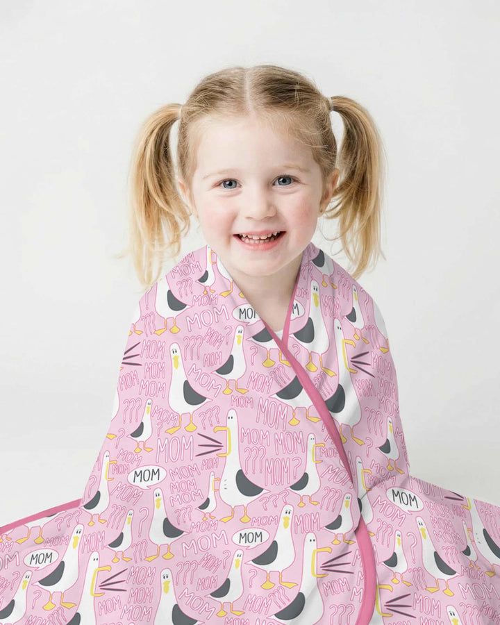 Funny Seagull MOM Bamboo Blanket