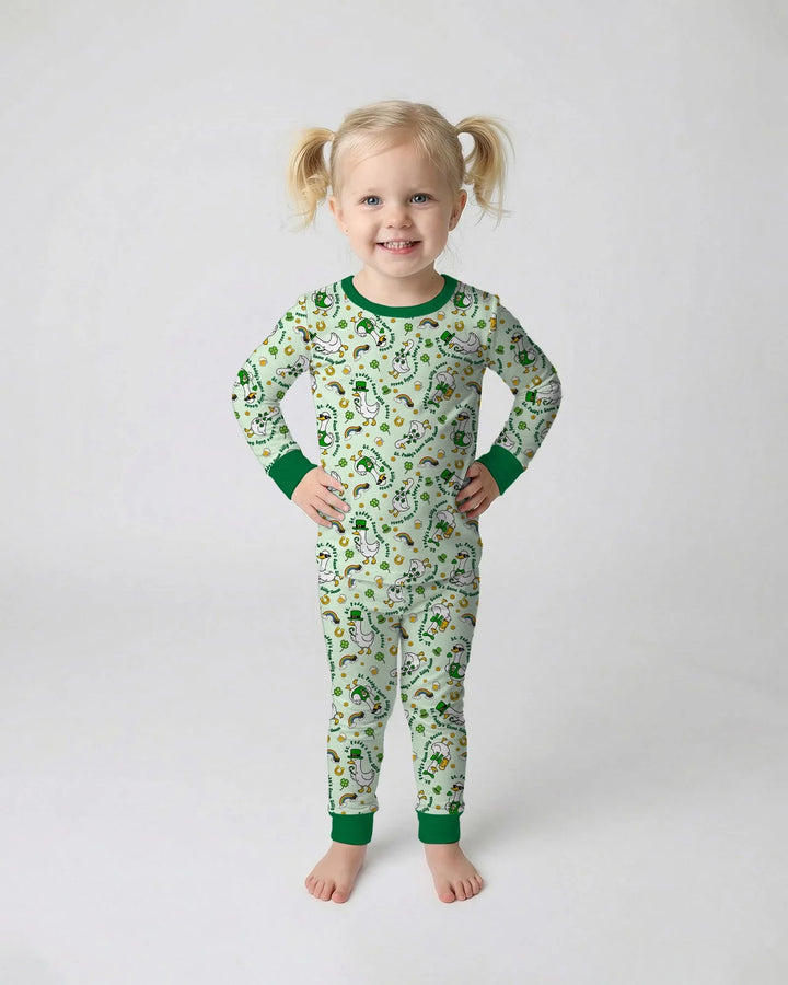 Zweiteiliges Langarm-Pyjama-Set mit Sommerfrüchten