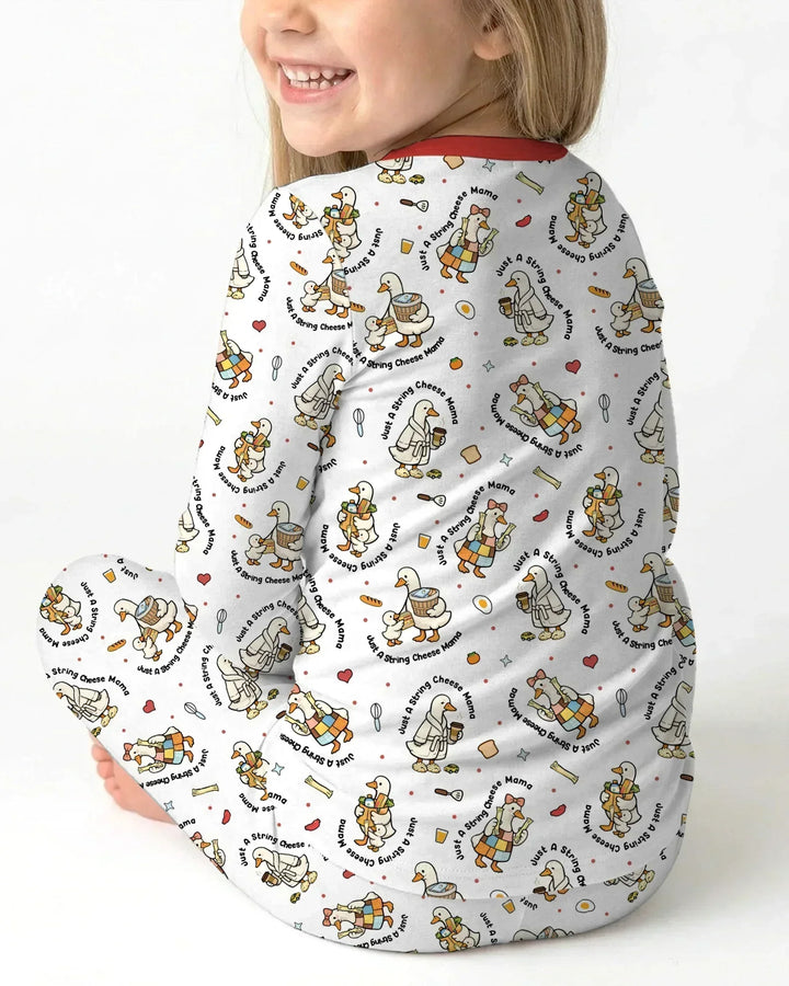 Zweiteiliges Langarm-Pyjama-Set mit Sommerfrüchten