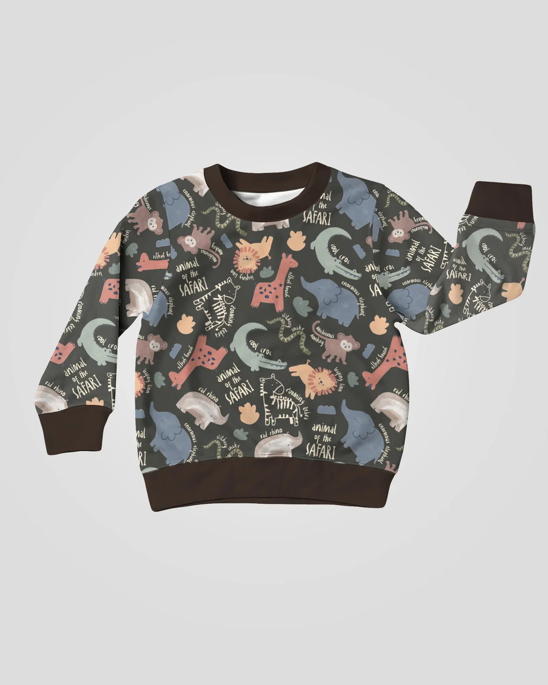 Lustige afrikanische Tiere Bambus Rundhals-Sweatshirt