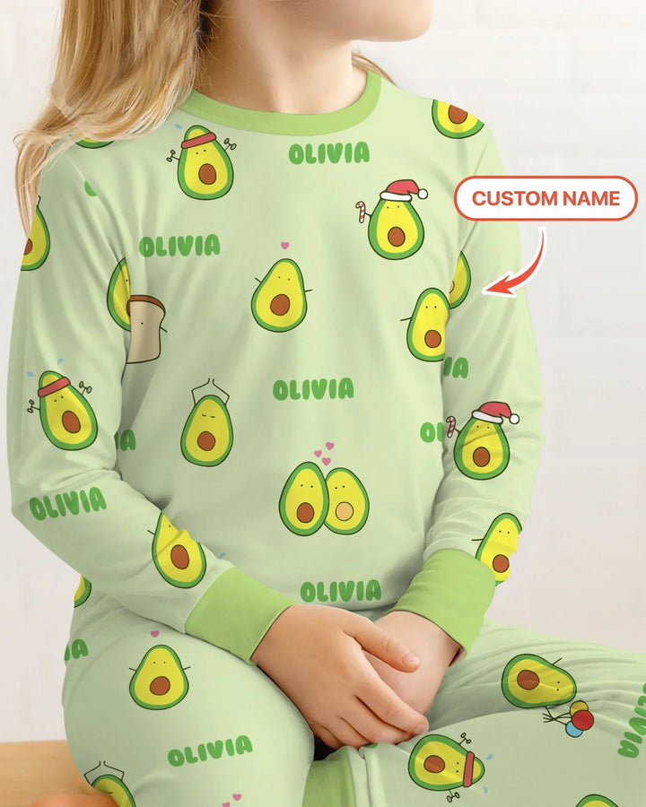 Zweiteiliges Langarm-Pyjama-Set mit Sommerfrüchten