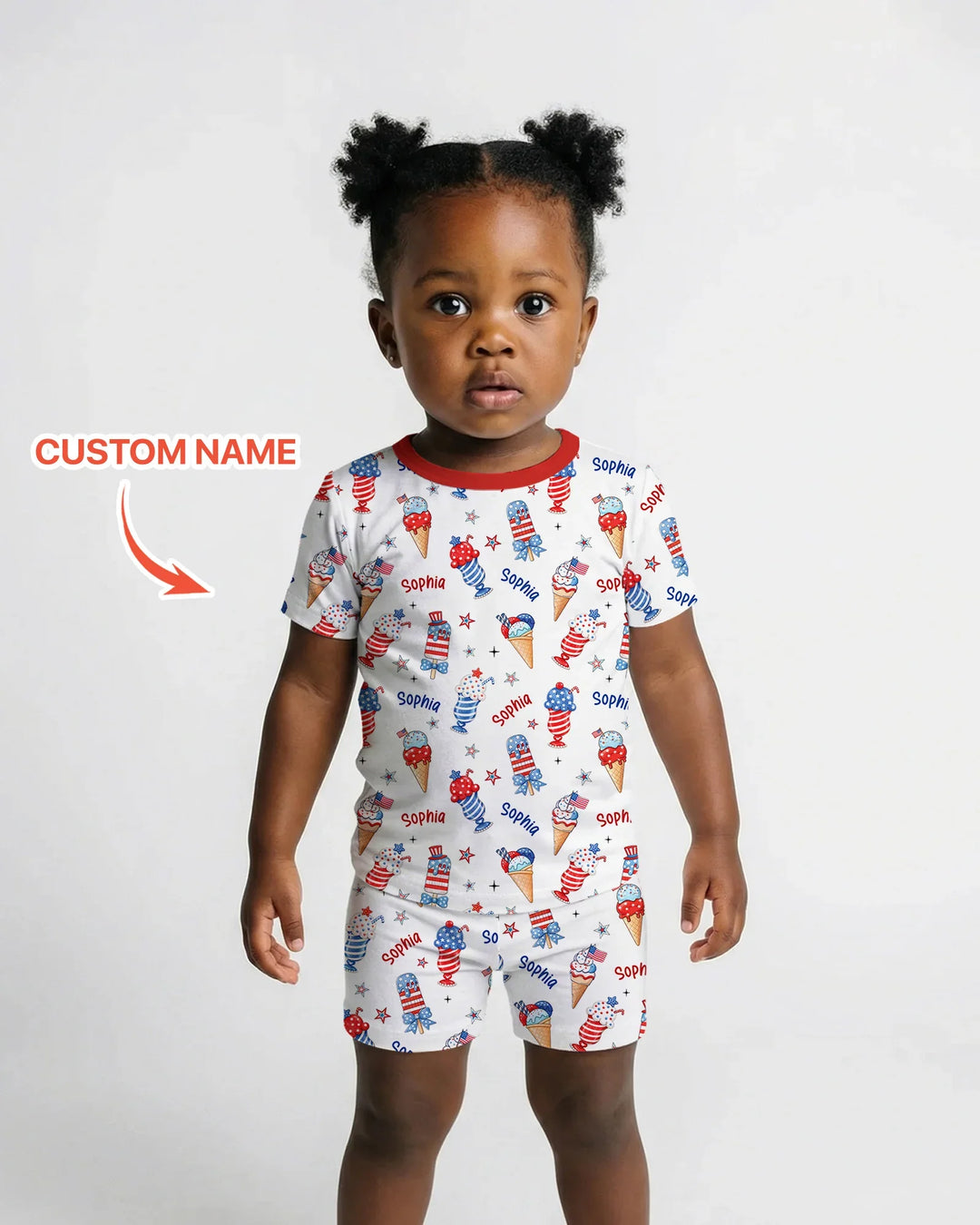 Zweiteiliges Pyjama-Set mit kurzen Ärmeln und Shorts im Sommer-Design