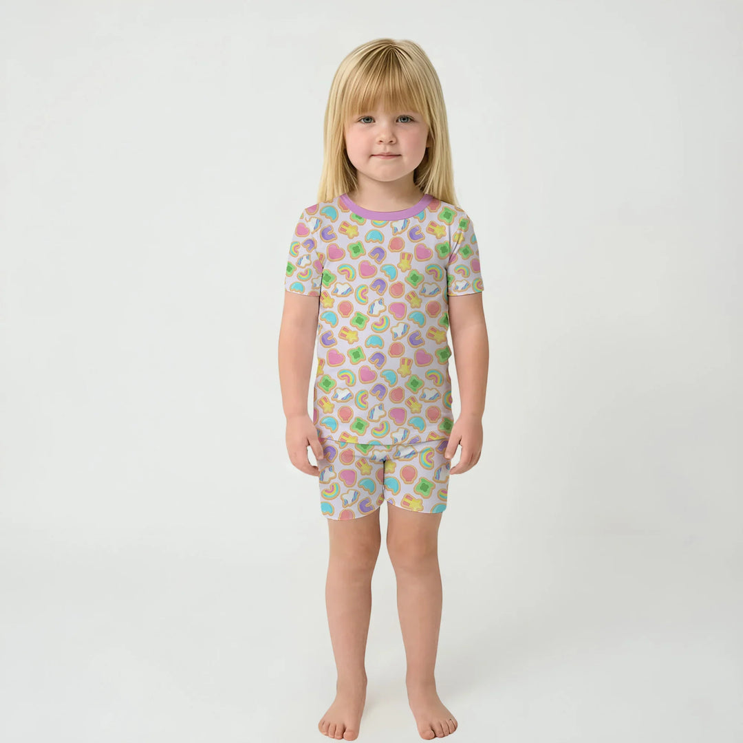 Lucky Marshmallow Cookies Bamboo Two Piece Short Sleeve Shorts Pajama Set