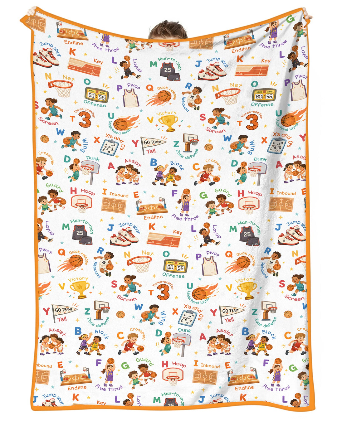 Basketball Alphabet Bamboo Blanket