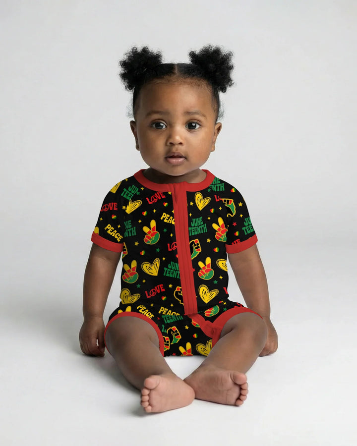 Peace Love Juneteenth Bamboo Shorty Zippy