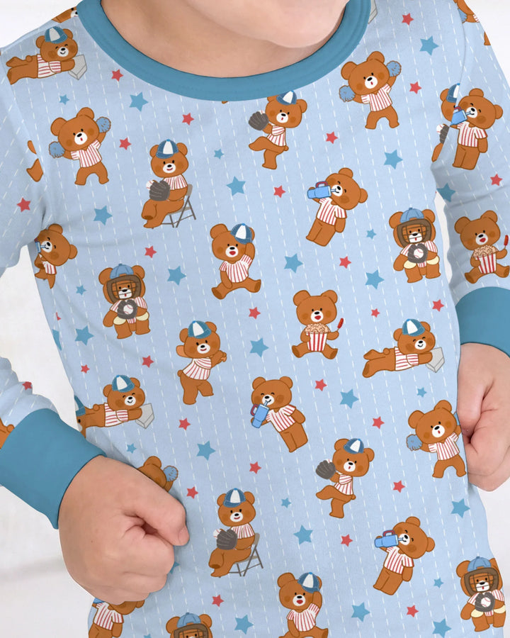 Born To Play Baseball Bamboo Two Piece Long Sleeve Pajama Set