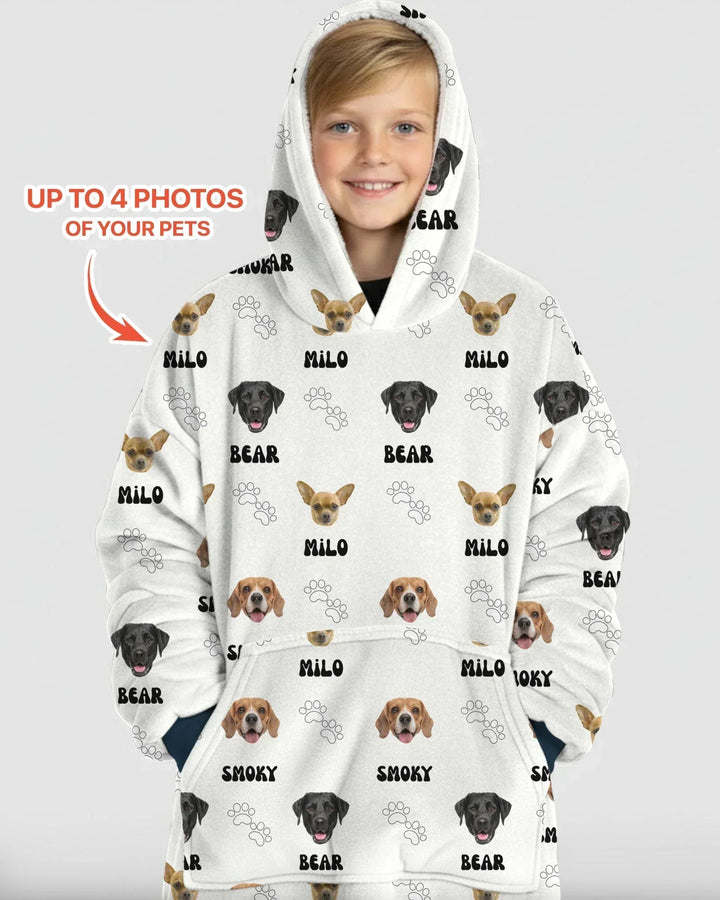 Bambus-Deckenhoodie mit Wunschnamen und Haustierfotos