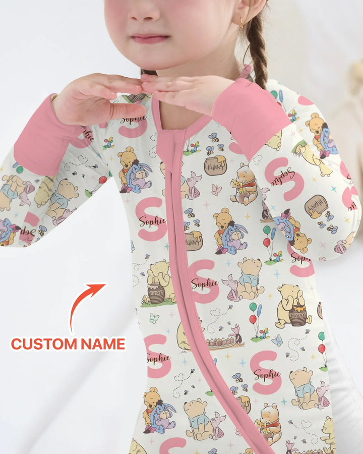 Honey Bear Monogram Bamboo Convertible Zippy