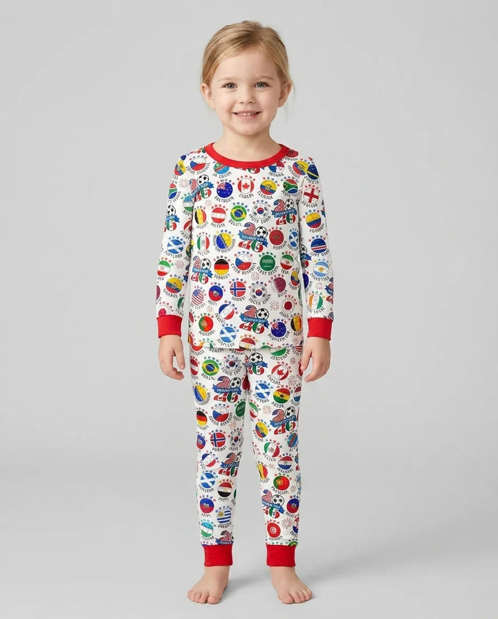 Zweiteiliges Langarm-Pyjama-Set mit Sommerfrüchten