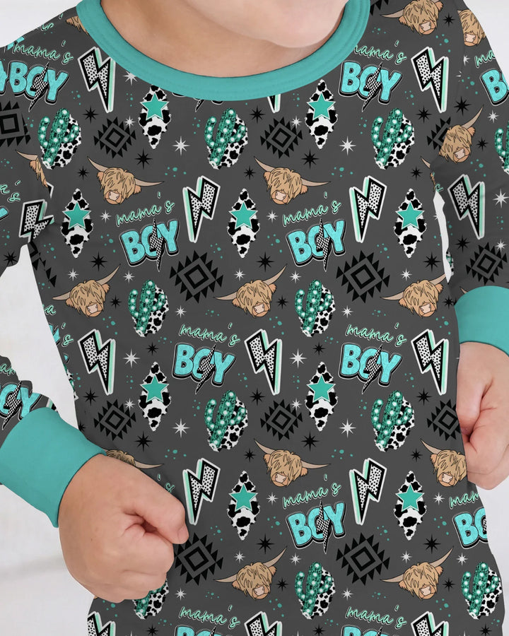 Zweiteiliges Langarm-Pyjama-Set mit Sommerfrüchten