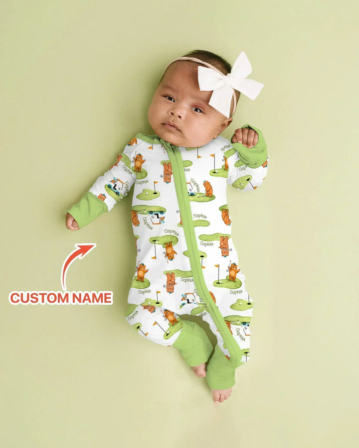 Custom Name Little Bear Golf Club Bamboo Convertible Zippy