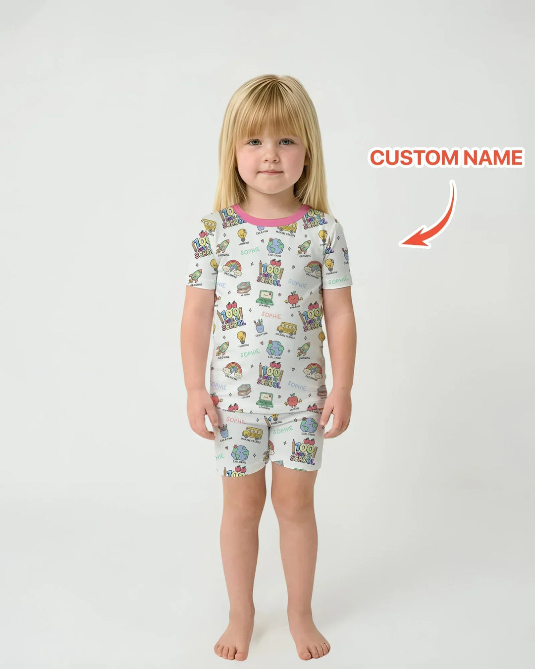 Template Zweiteiliges Pyjama-Set mit kurzen Ärmeln und Shorts