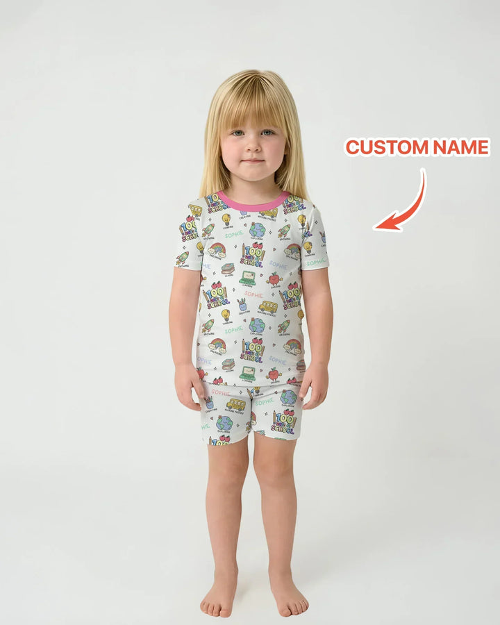 Template Zweiteiliges Pyjama-Set mit kurzen Ärmeln und Shorts