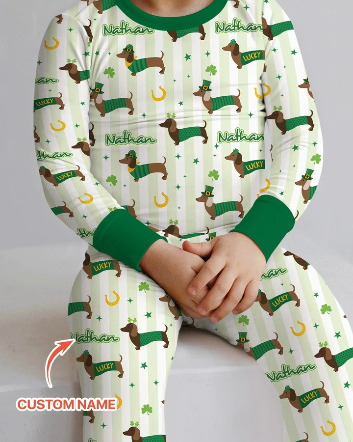 Zweiteiliges Langarm-Pyjama-Set mit Sommerfrüchten
