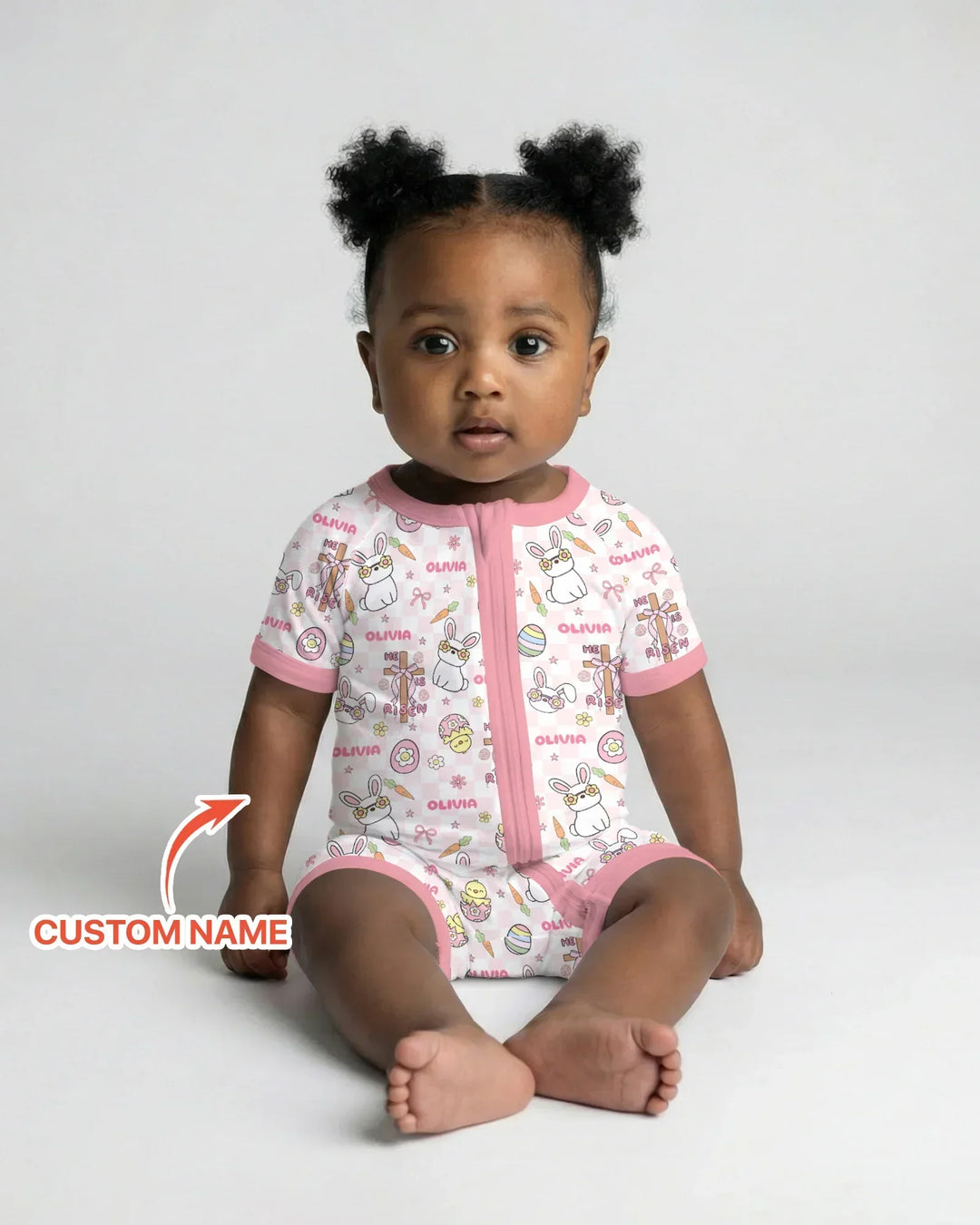 Custom Name Retro Easter Bamboo Shorty Zippy