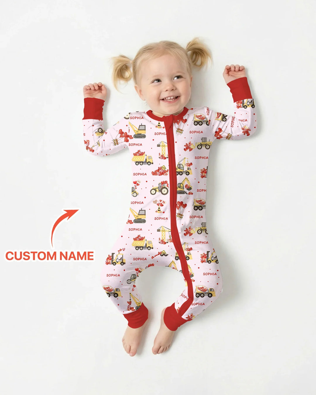 Custom Name Valentine Trucks Family Matching Bamboo Convertible Zippy