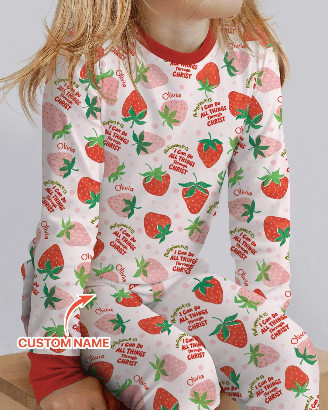 Zweiteiliges Langarm-Pyjama-Set mit Sommerfrüchten