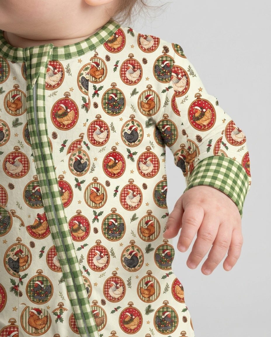 Chicken Merry Clucking Christmas Bamboo Convertible Zippy