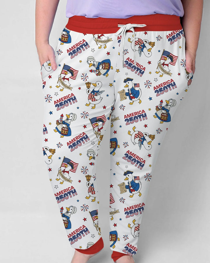 Patriotische Gans feiert 250 Jahre Bambus Pyjama Set für Frauen