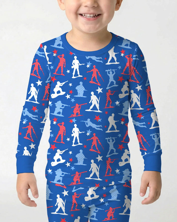 Zweiteiliges Langarm-Pyjama-Set mit Sommerfrüchten