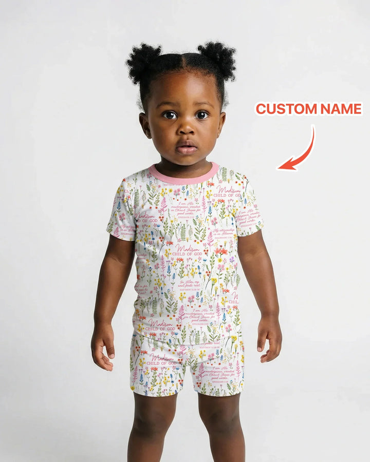 Zweiteiliges Pyjama-Set mit kurzen Ärmeln und Shorts im Sommer-Design