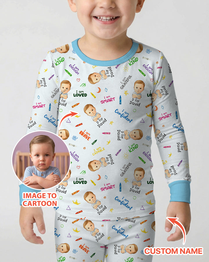 Zweiteiliges Langarm-Pyjama-Set mit Sommerfrüchten