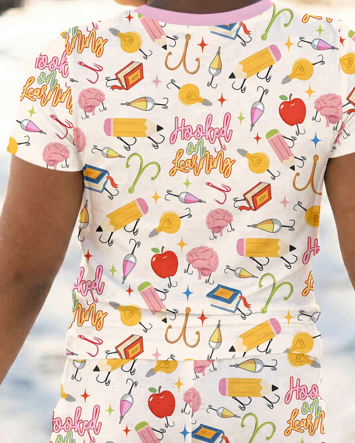 Hooked on Learning Bamboo Two Piece Short Sleeve Pajama Set