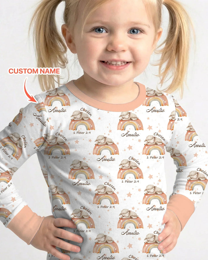 Zweiteiliges Langarm-Pyjama-Set mit Sommerfrüchten