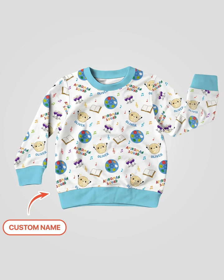 Custom Name Passover Afikoman Squad Bamboo Crewneck Sweatshirt